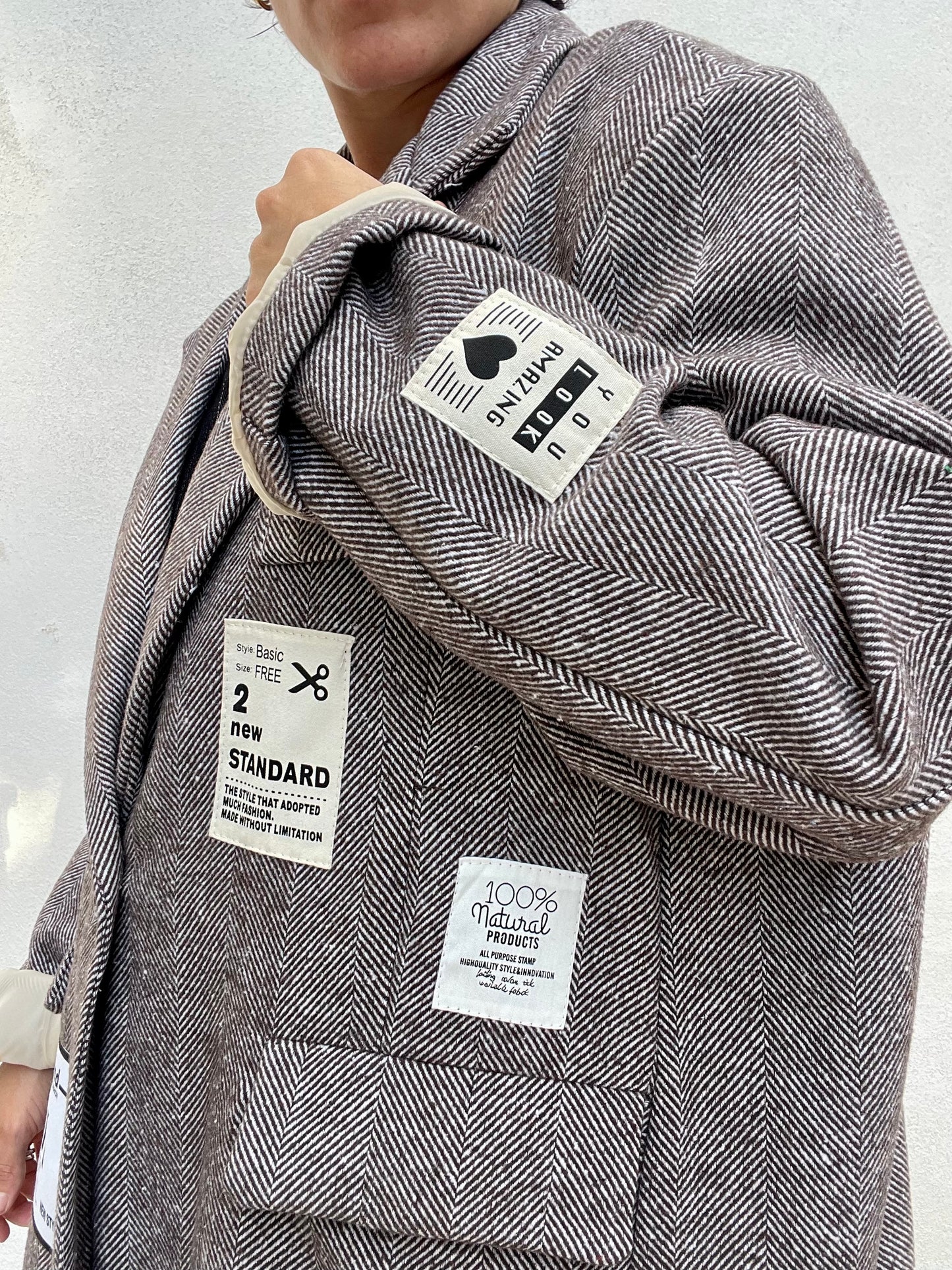 Giacca spigata Over Patch