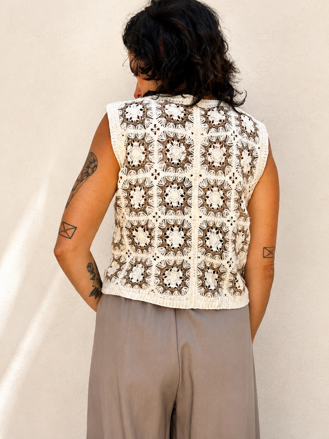 Gilet crochet floreale