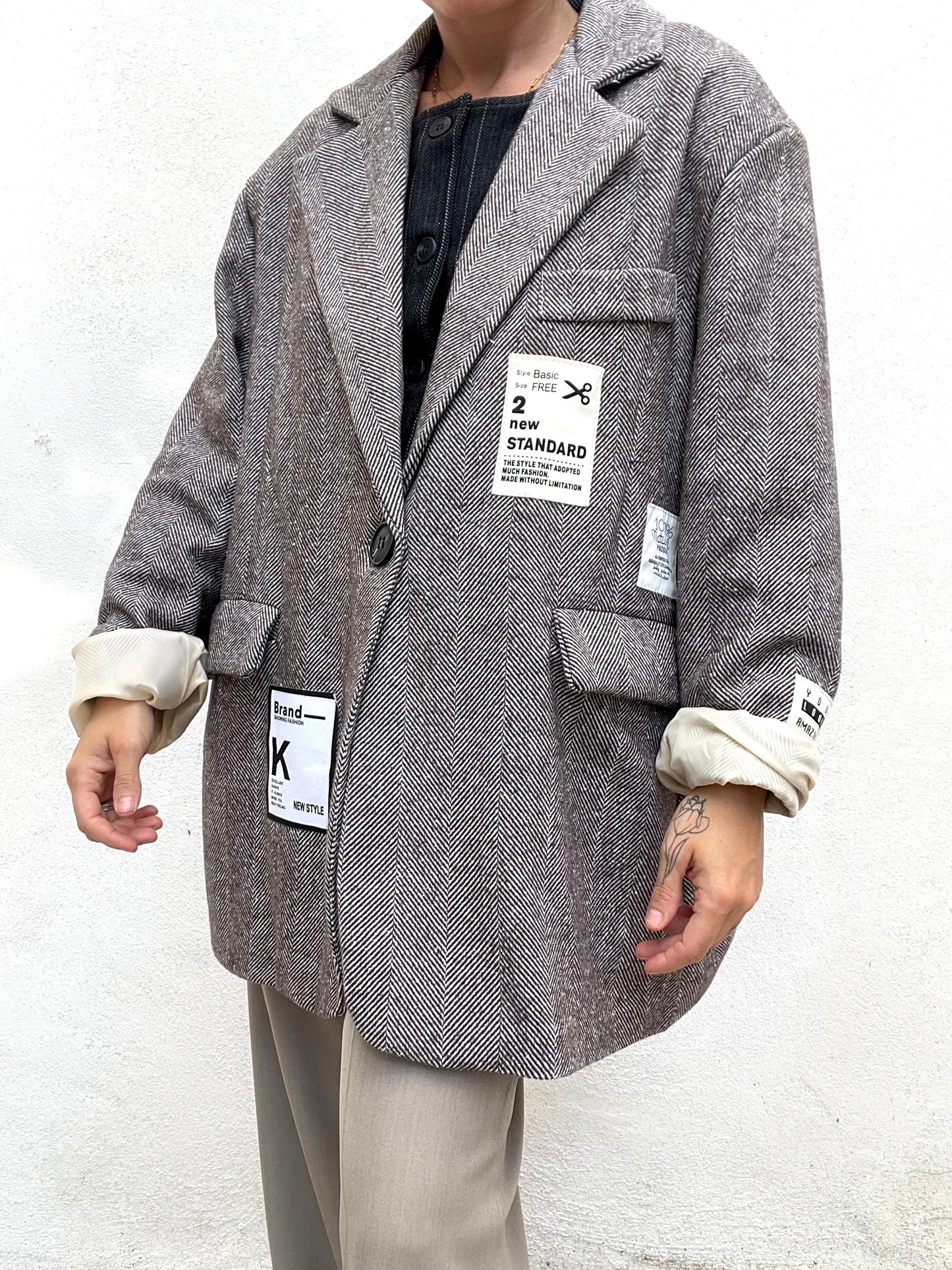 Giacca spigata Over Patch
