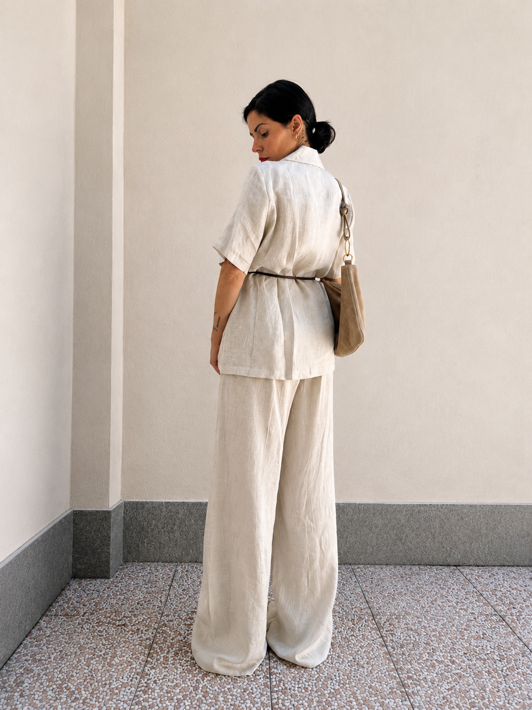 Pantalone in lino palazzo Crema