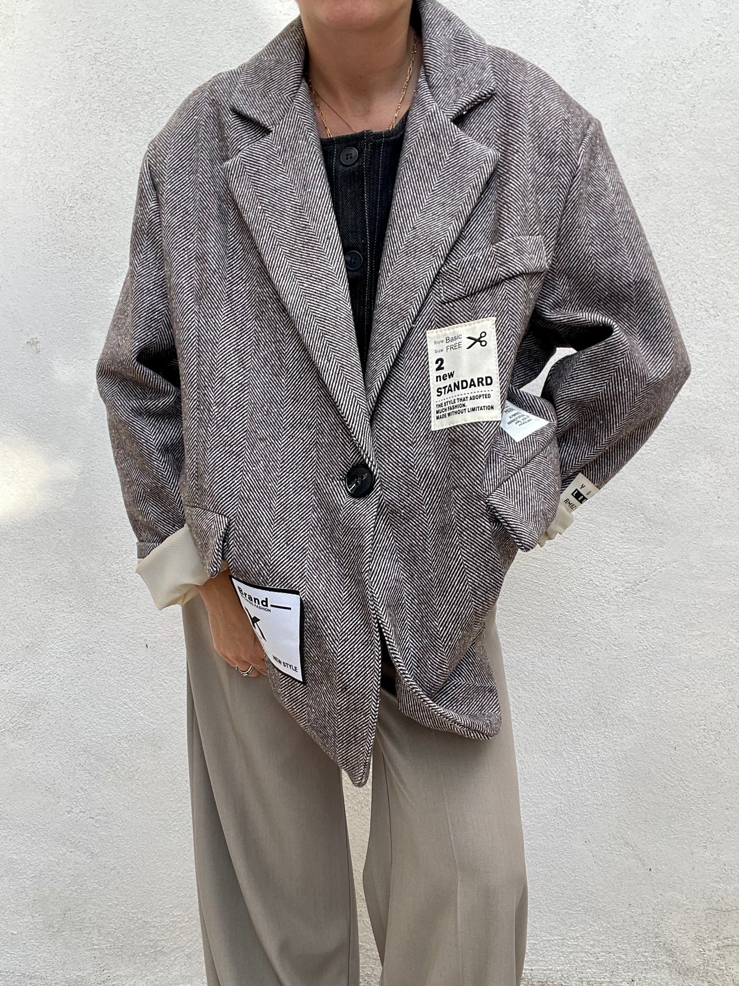 Giacca spigata Over Patch