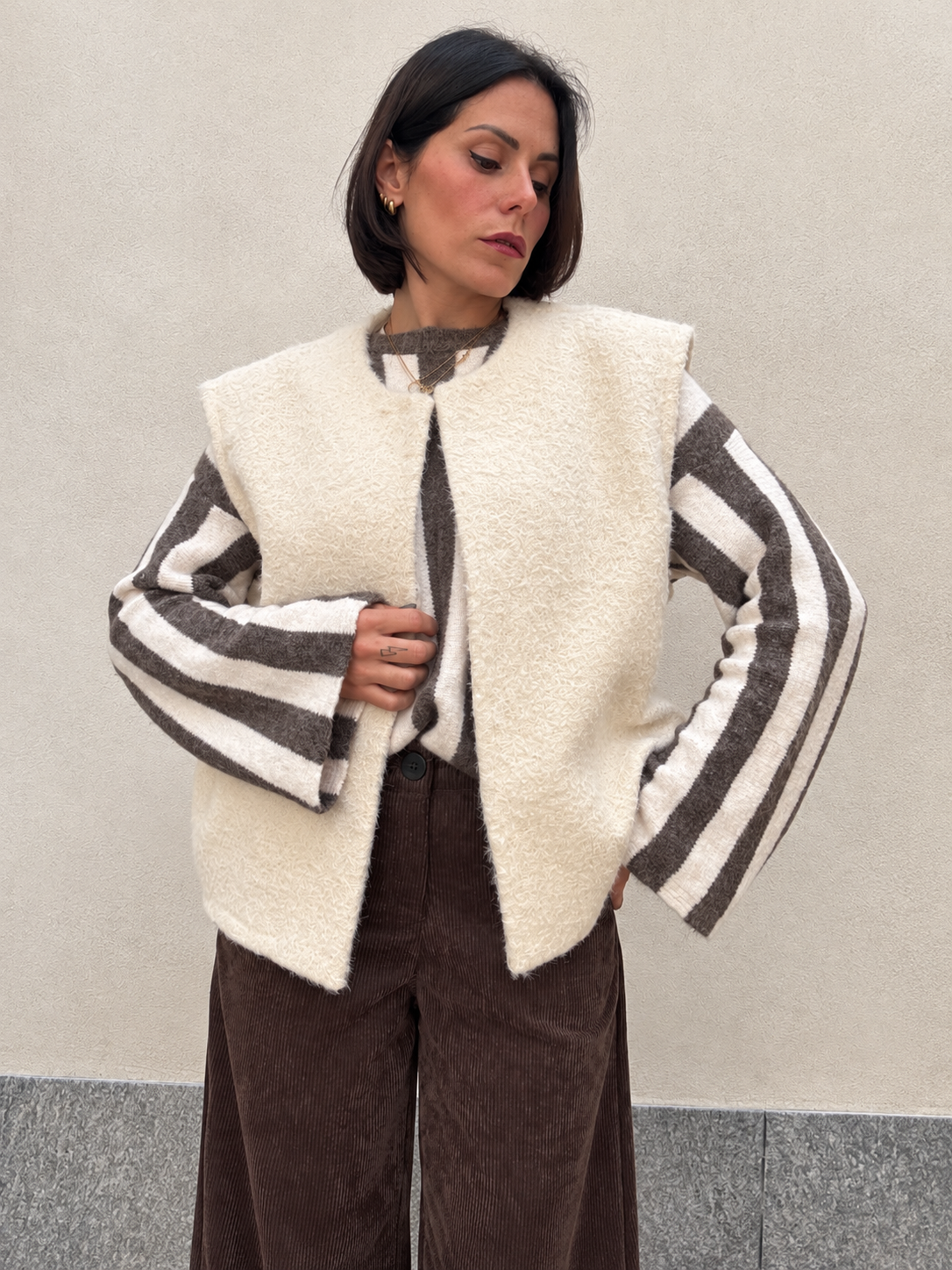 Maglione Righe misto lana