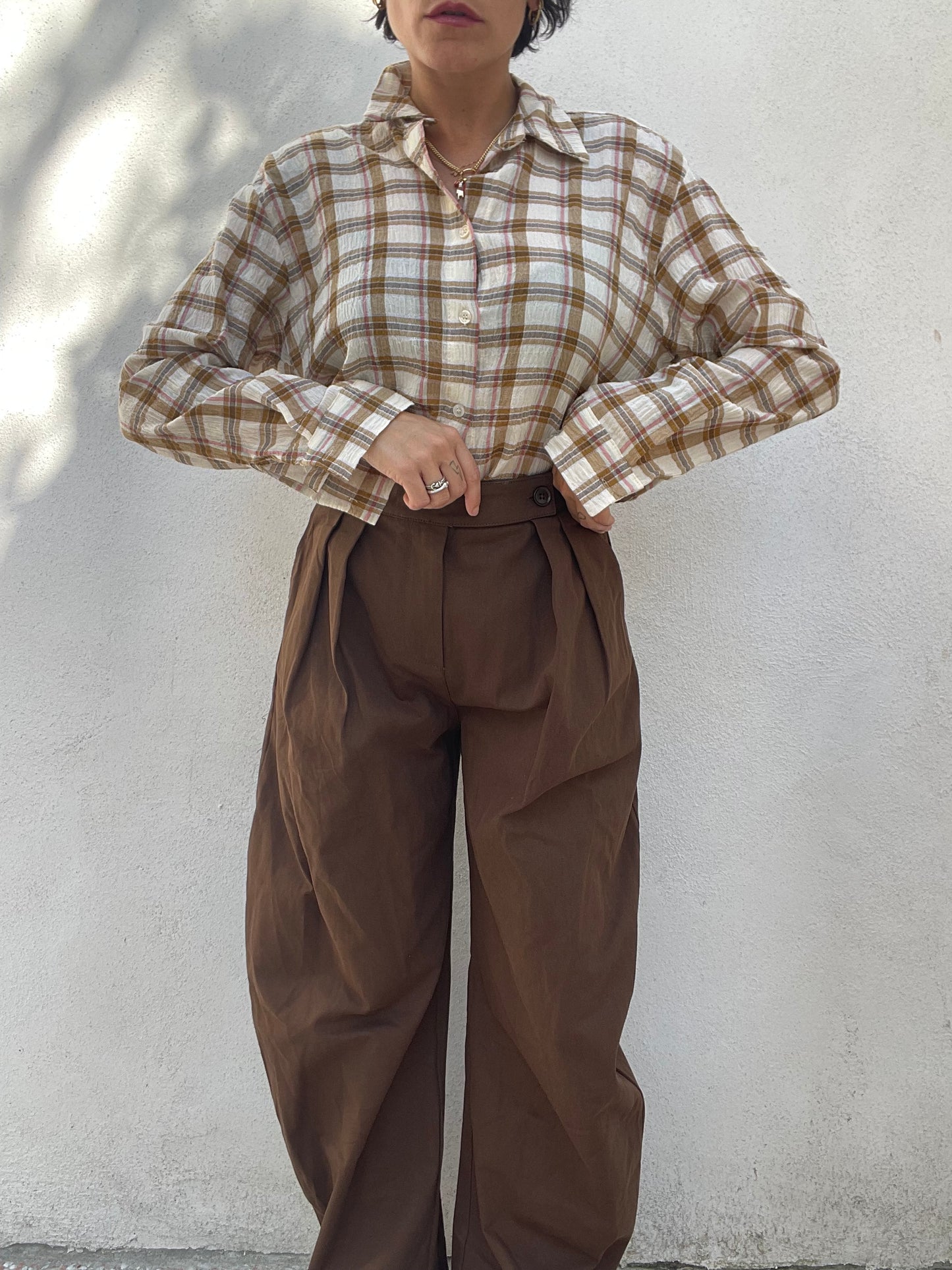Pantalone Boy-friend marrone