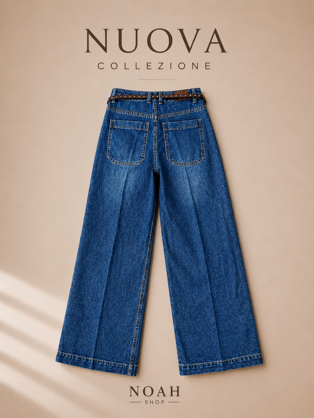 Denim palazzo con cinitura