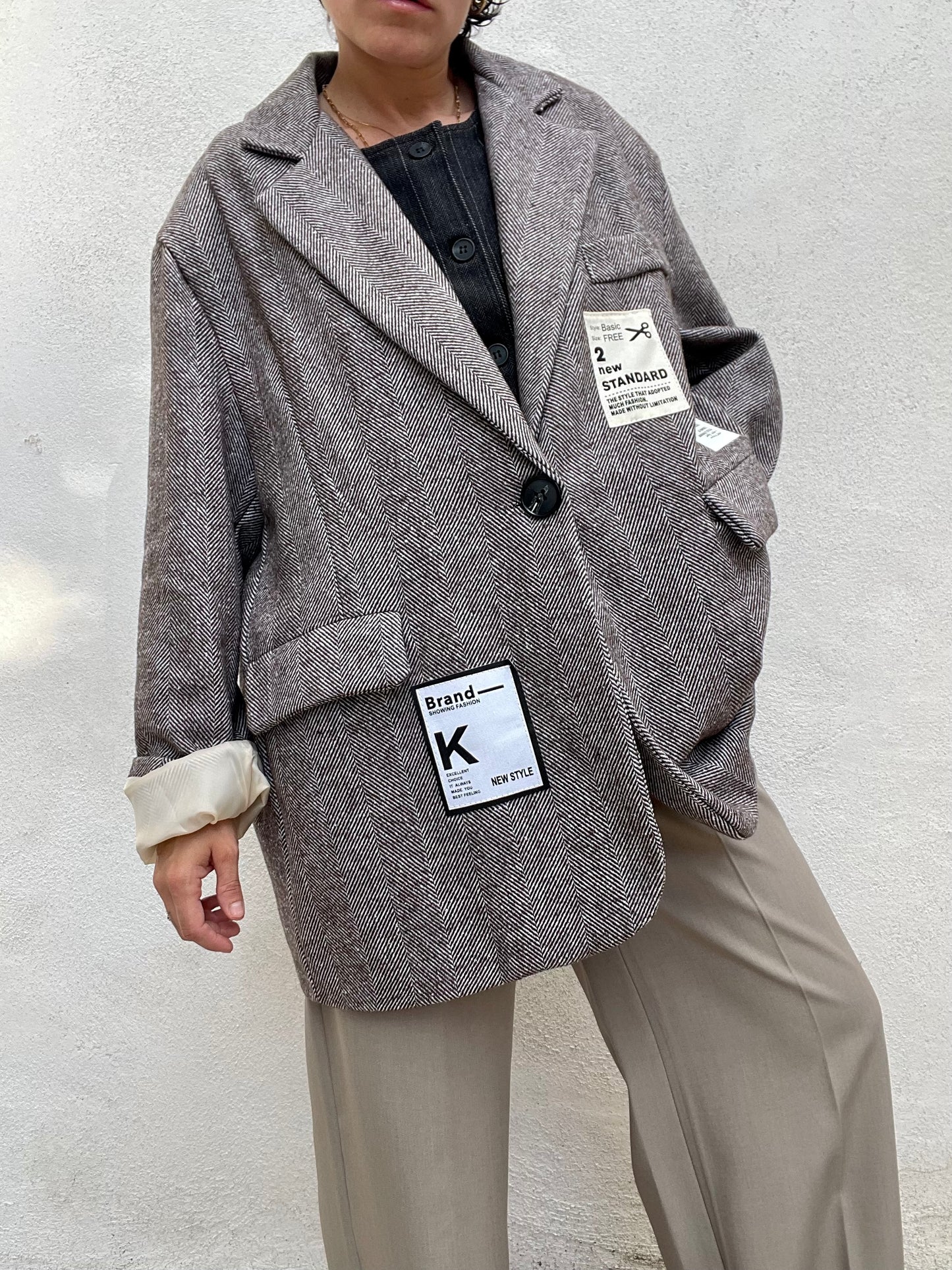 Giacca spigata Over Patch