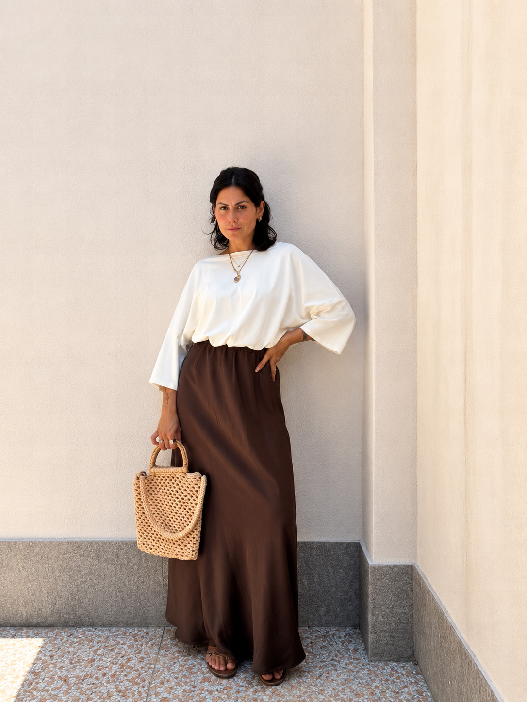 T-shirt oversize Crema