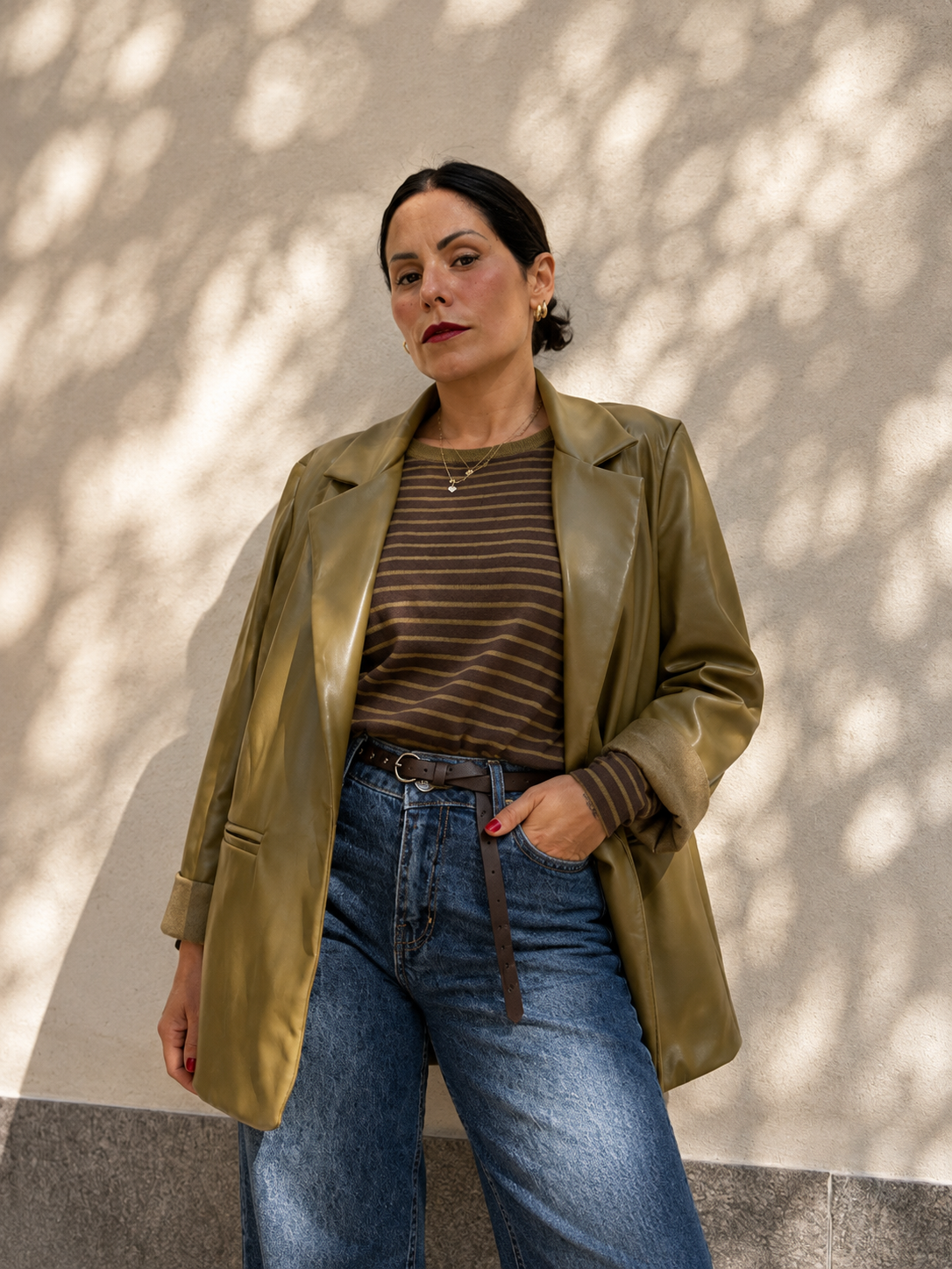 Girocollo Olive Stripe