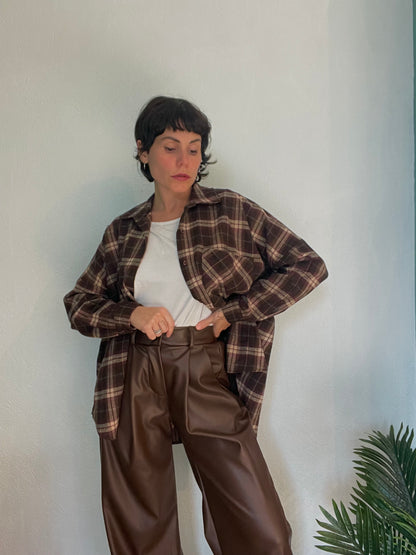 Camicione flanella marrone