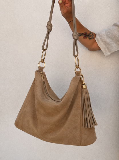Borsa Hobo effetto camoscio