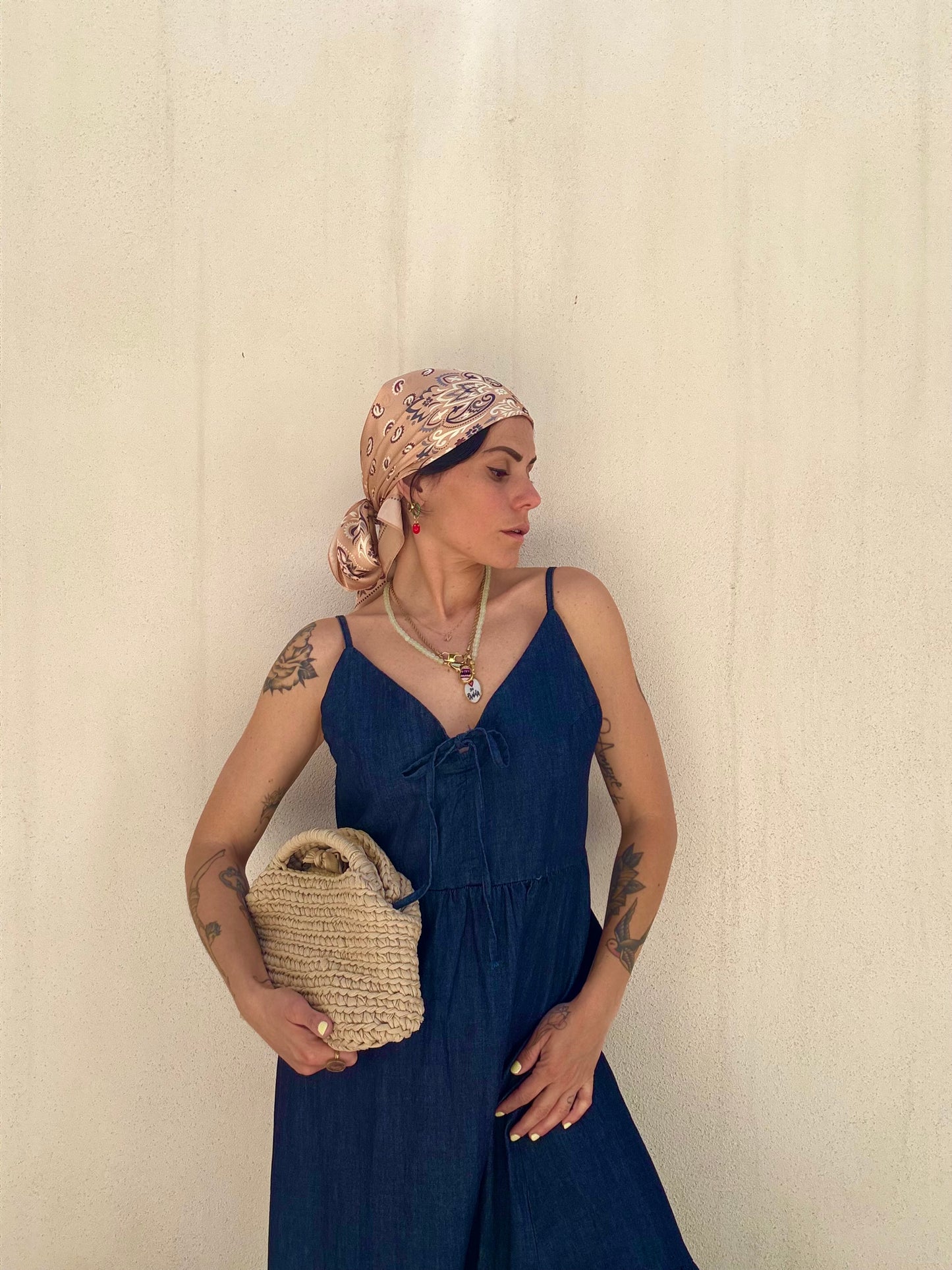 Foulard fantasia Paisley Cipria