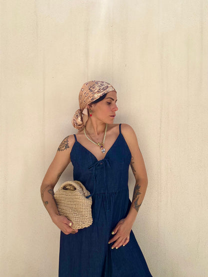 Foulard fantasia Paisley Cipria