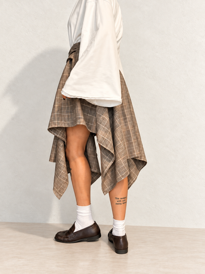 Gonna Midi effetto camicia Grigio