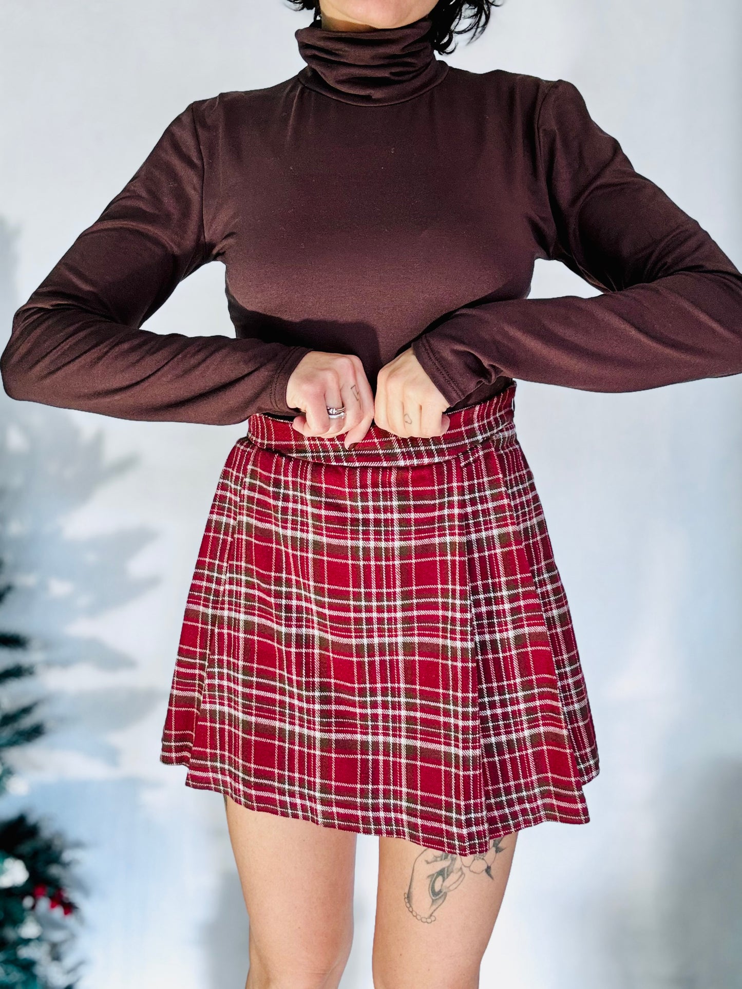 Panta gonna  scozzese bordeaux