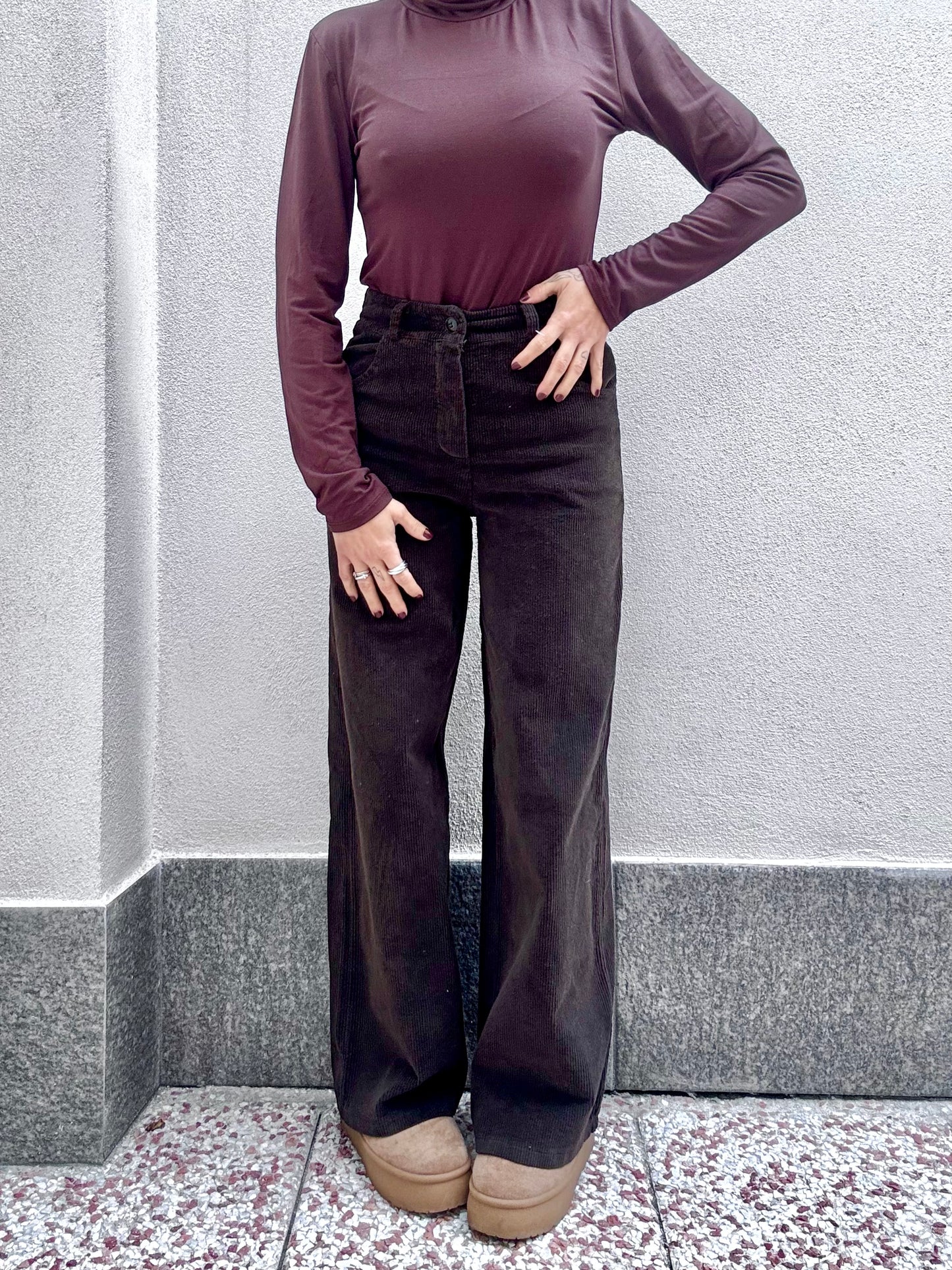 Pantalone costine velluto