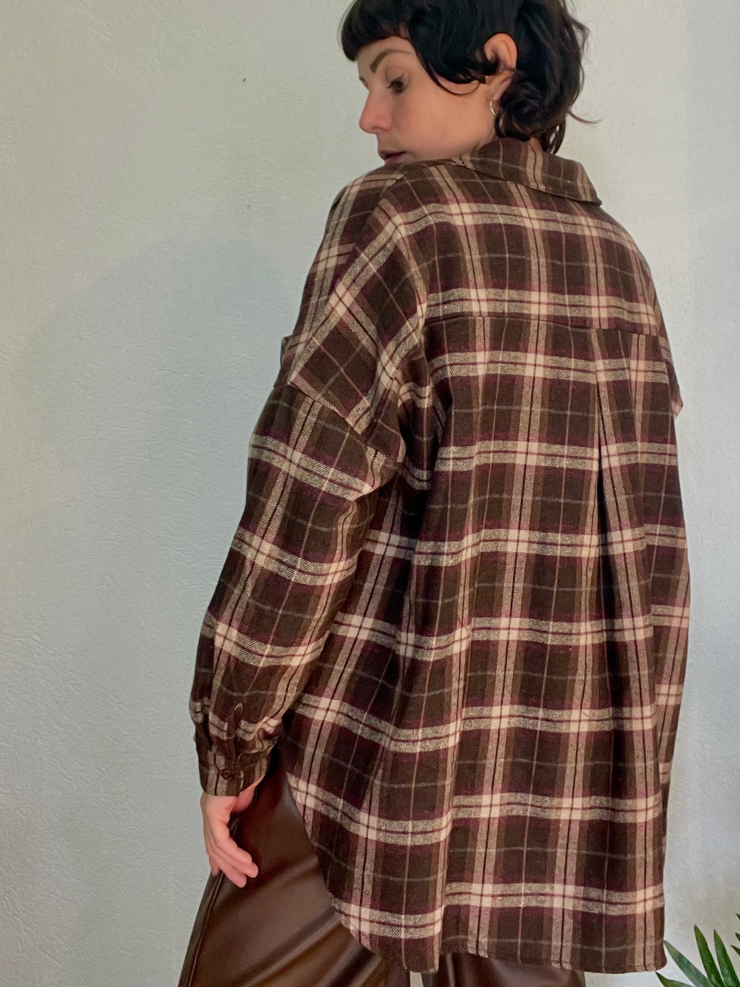 Camicione flanella marrone