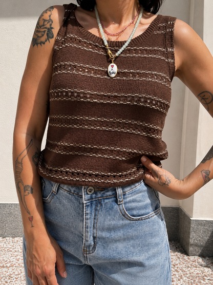 Top in maglia traforata