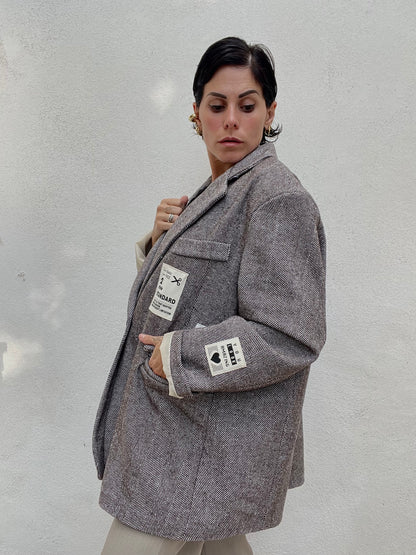 Giacca spigata Over Patch
