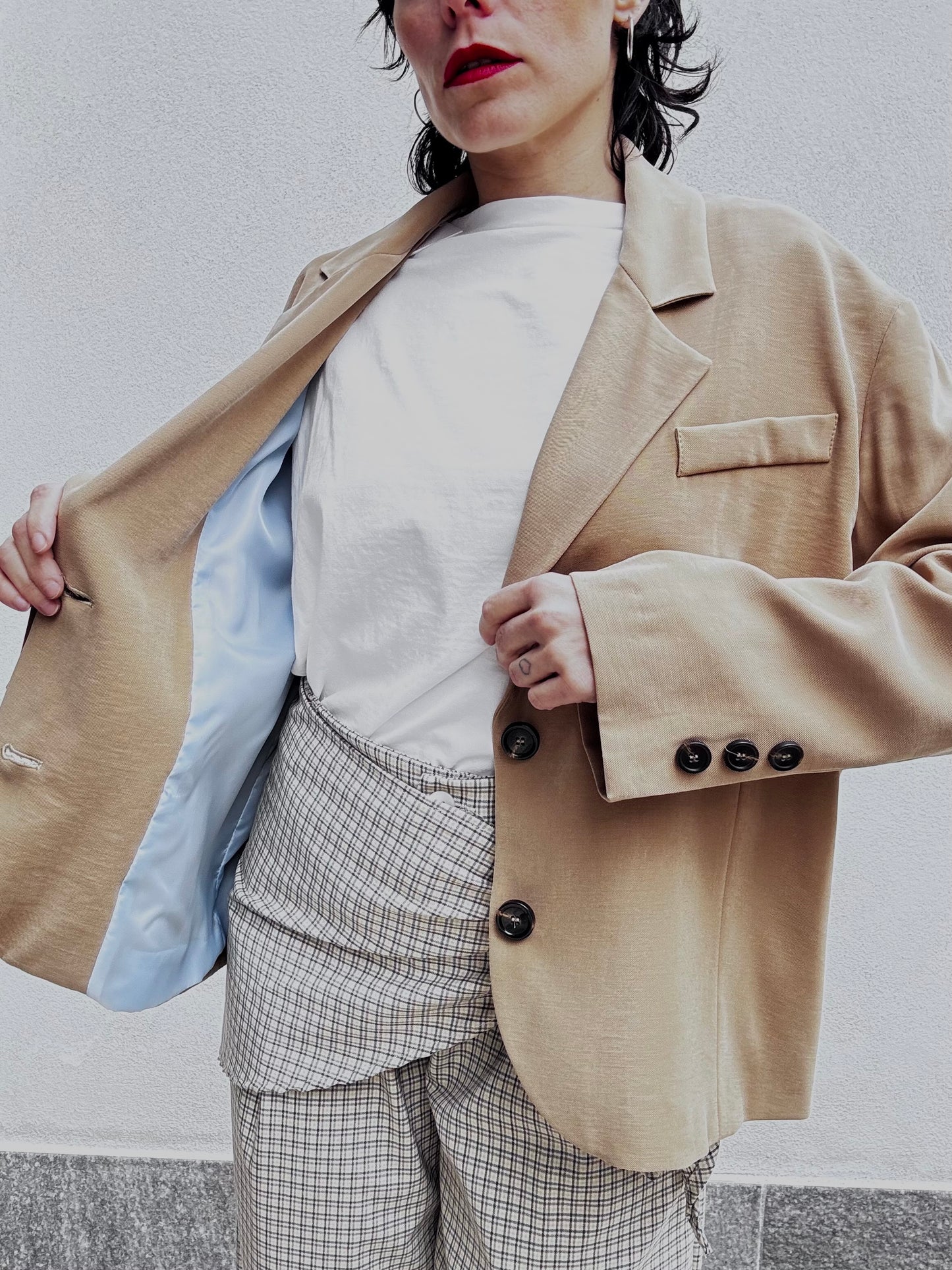 Blazer foderato effetto Pesca