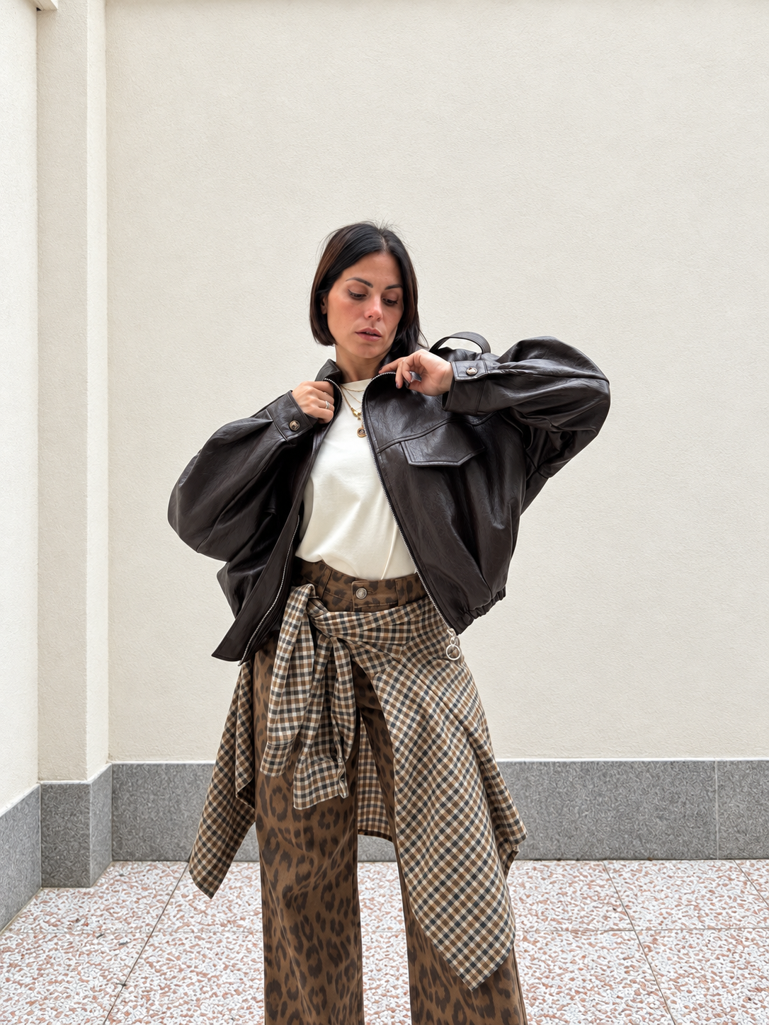 Bomber Ecopelle Marrone