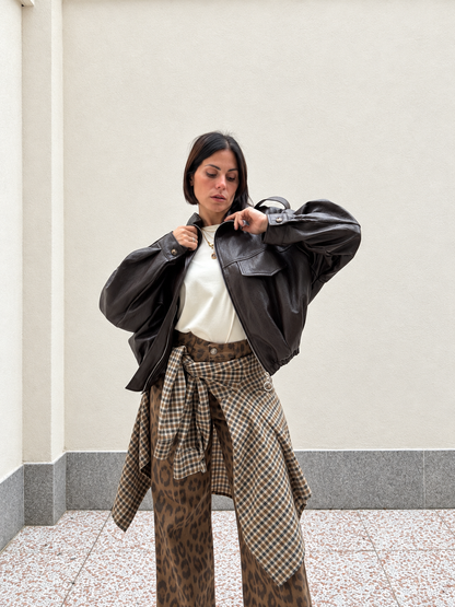Bomber Ecopelle Marrone