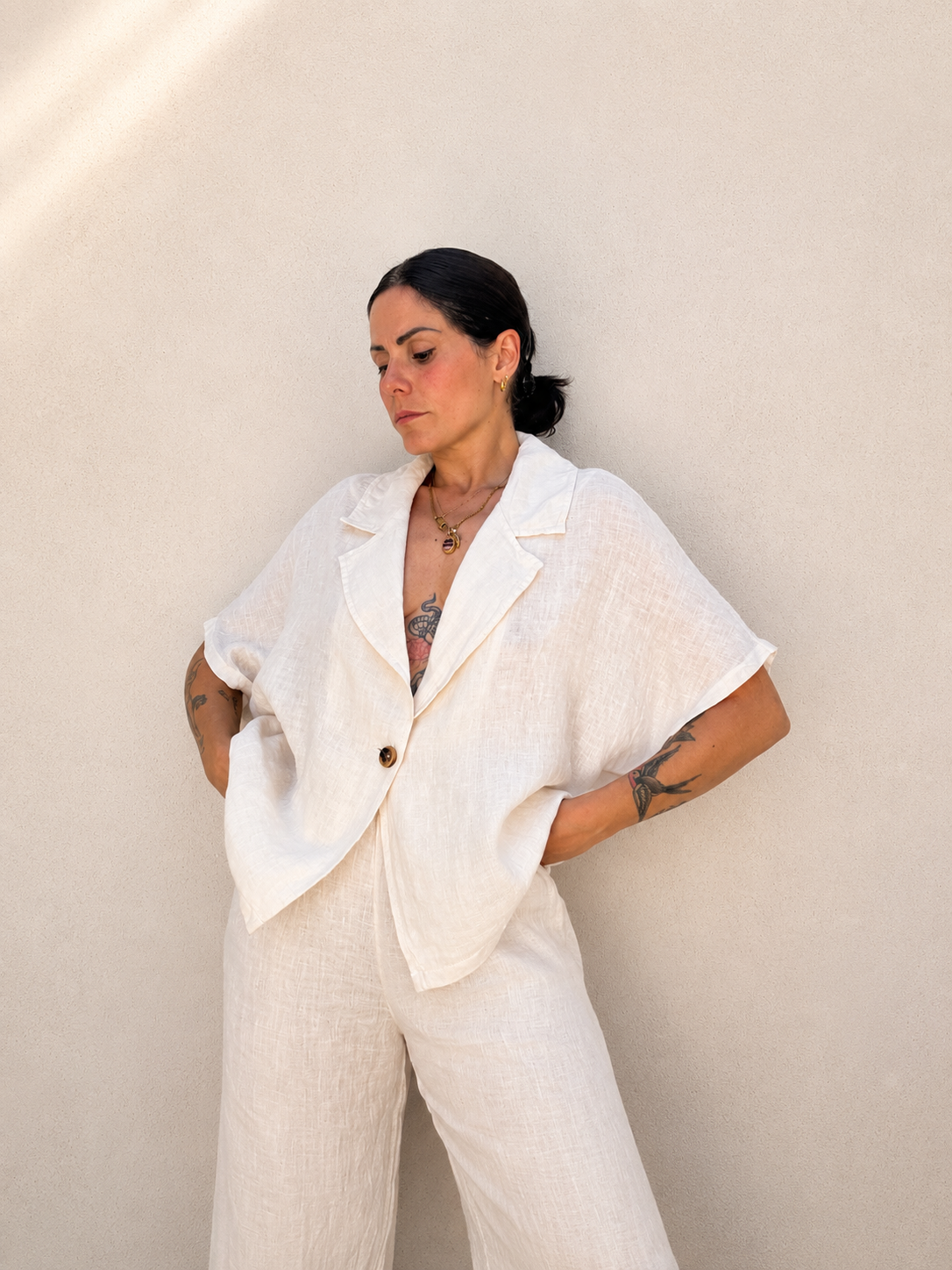 Blazer Lino Crema