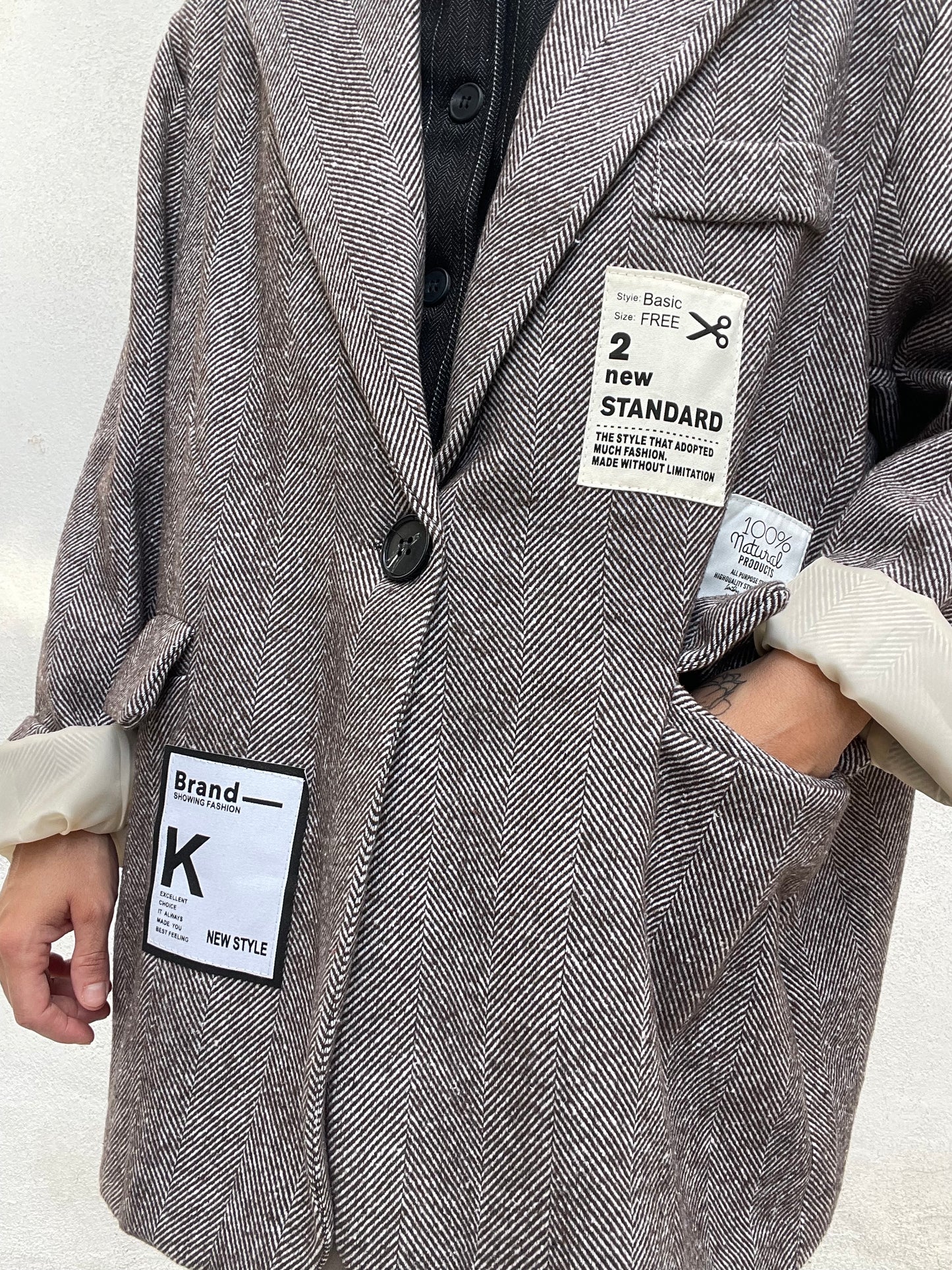 Giacca spigata Over Patch