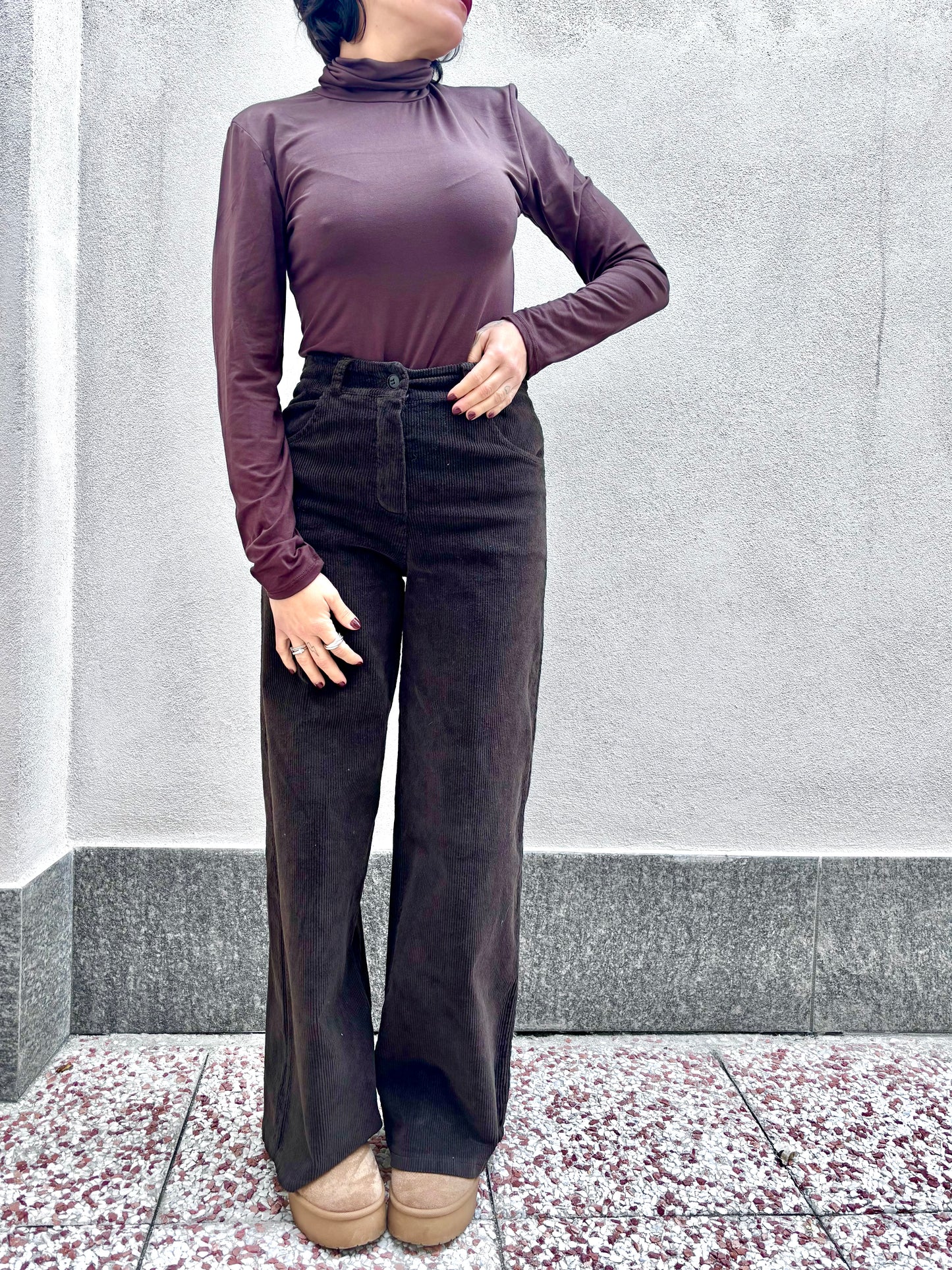 Pantalone costine velluto