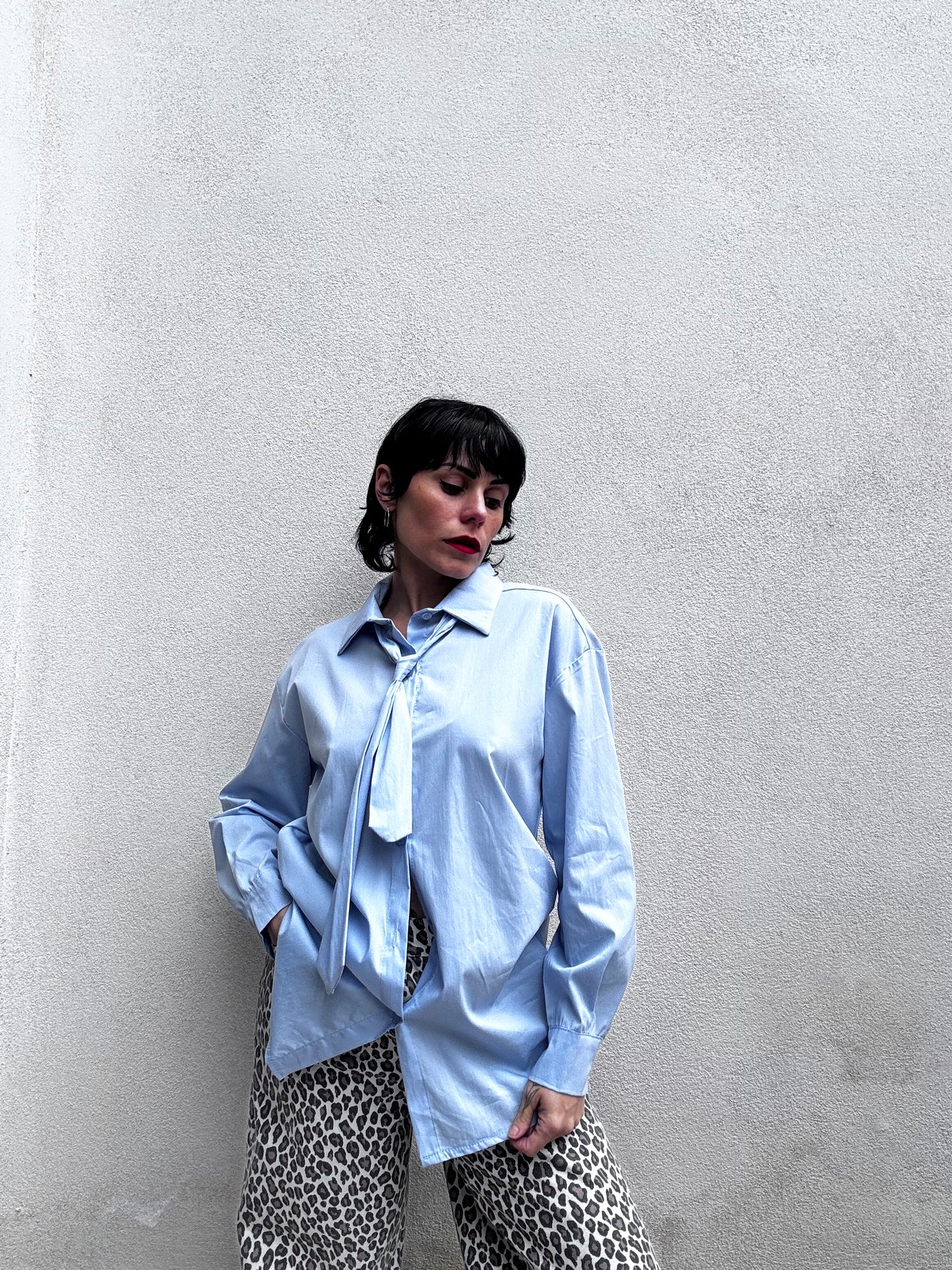 Camicia cotone azzurra