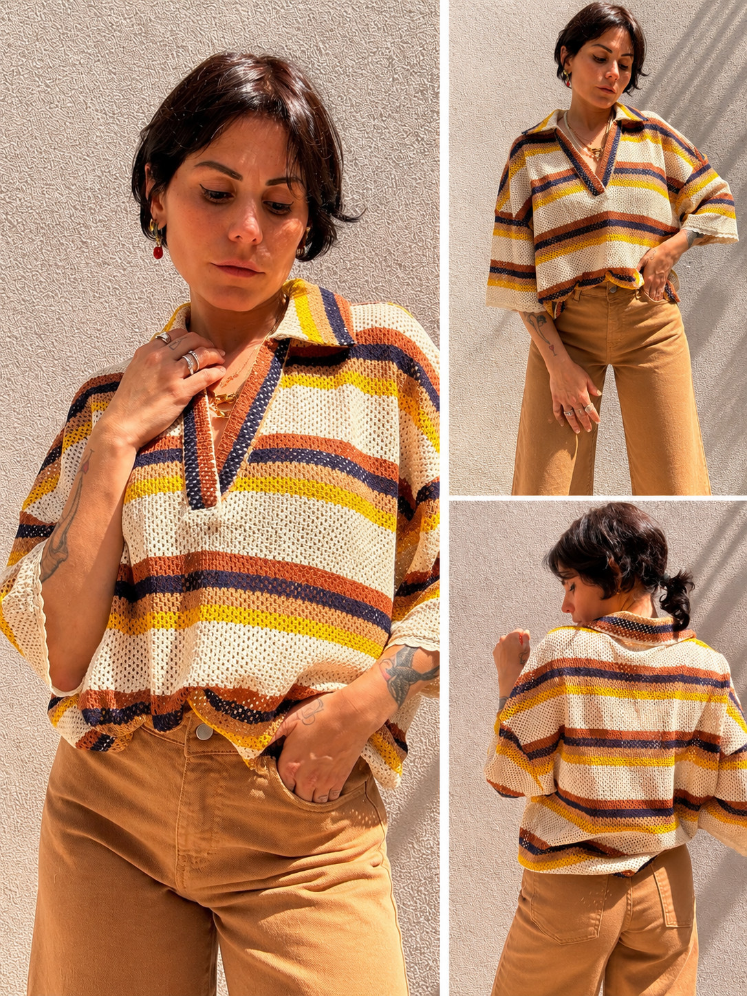 Maglia Macramé Marrone