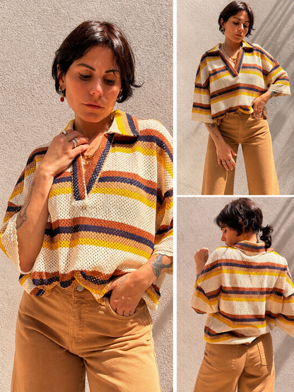 Maglia Macramé Marrone