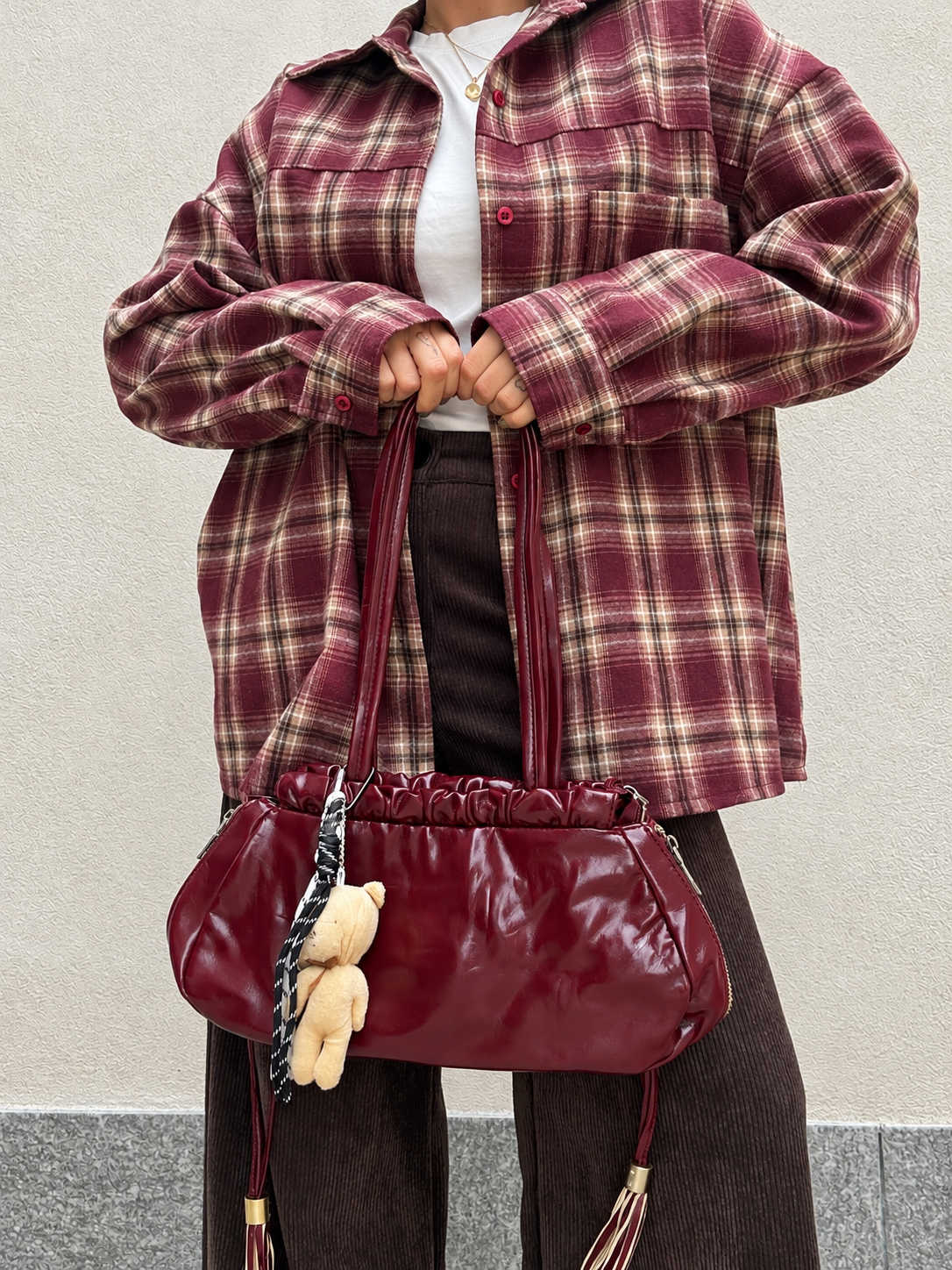 Camicione Oversize Bordeaux