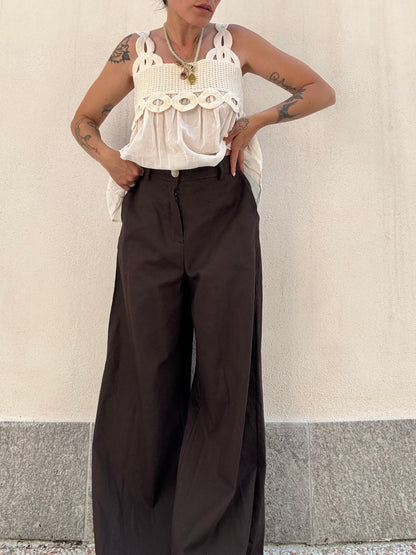 Pantalone in lino palazzo Cioccolato