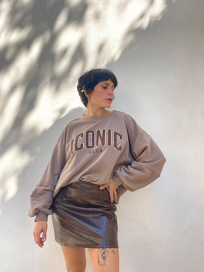 Felpa Iconic Marrone