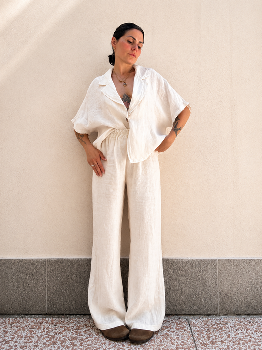 Pantalone palazzo lino