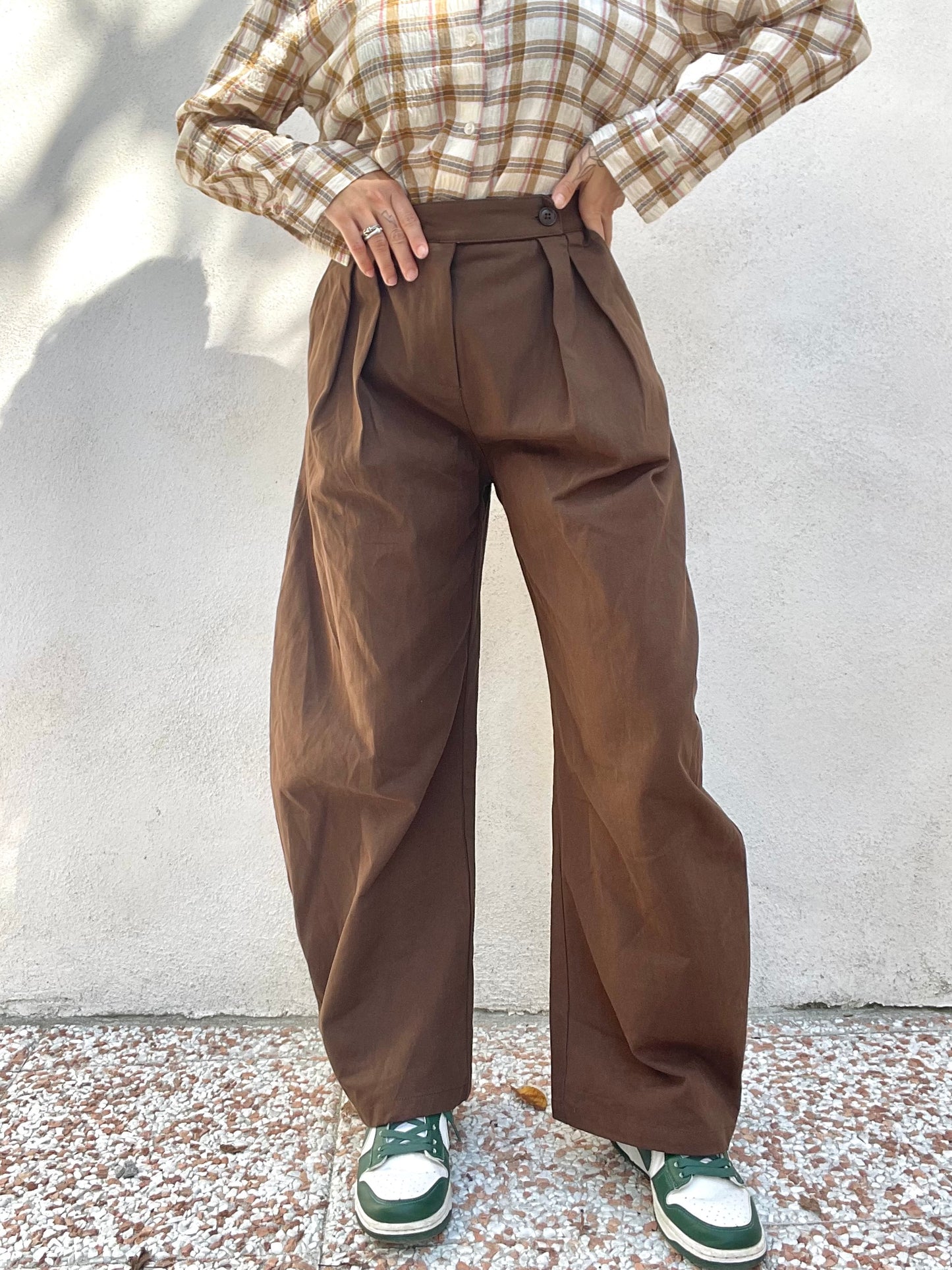 Pantalone Boy-friend marrone
