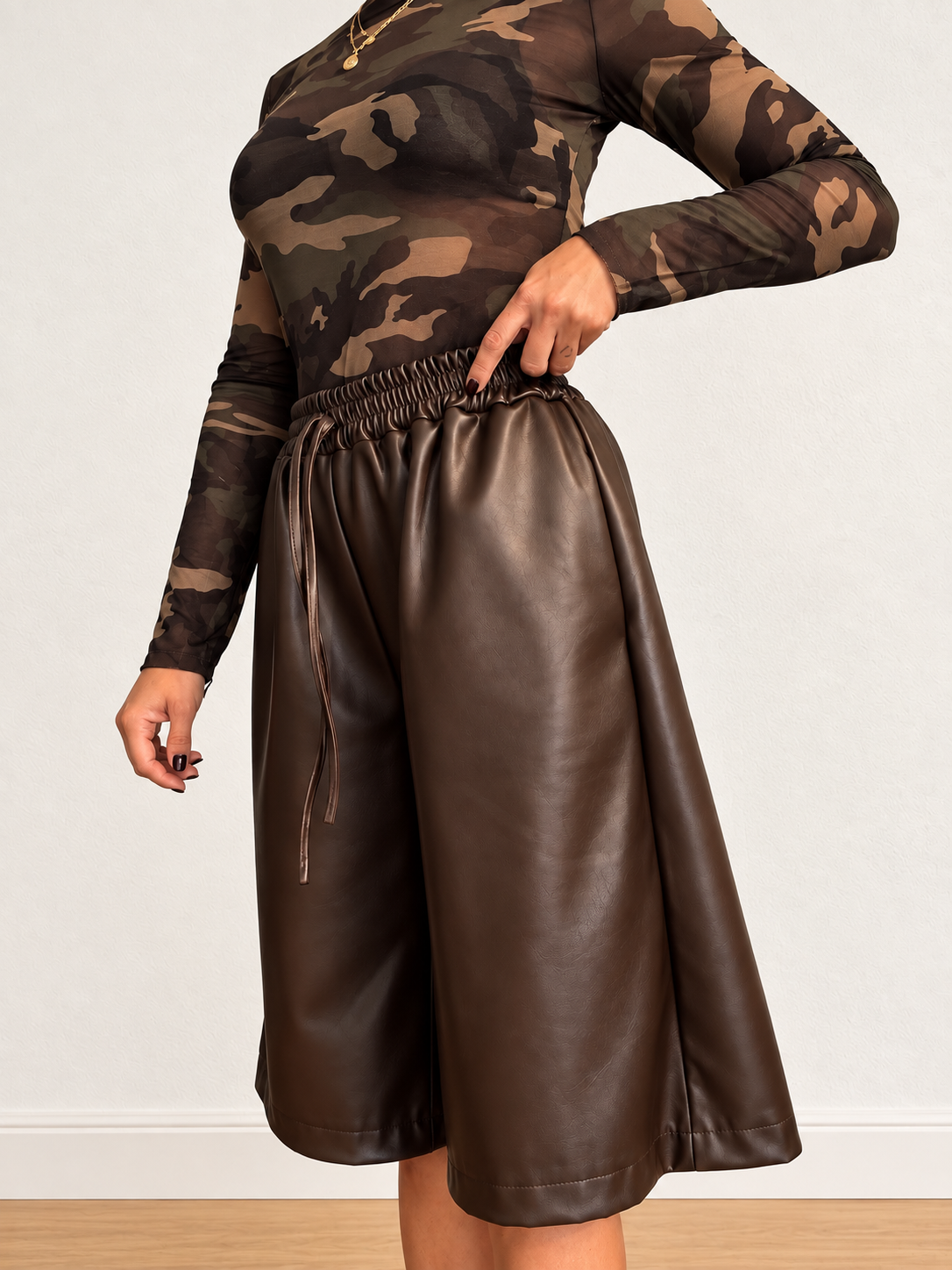 Bermuda Eco-leather Cioccolato