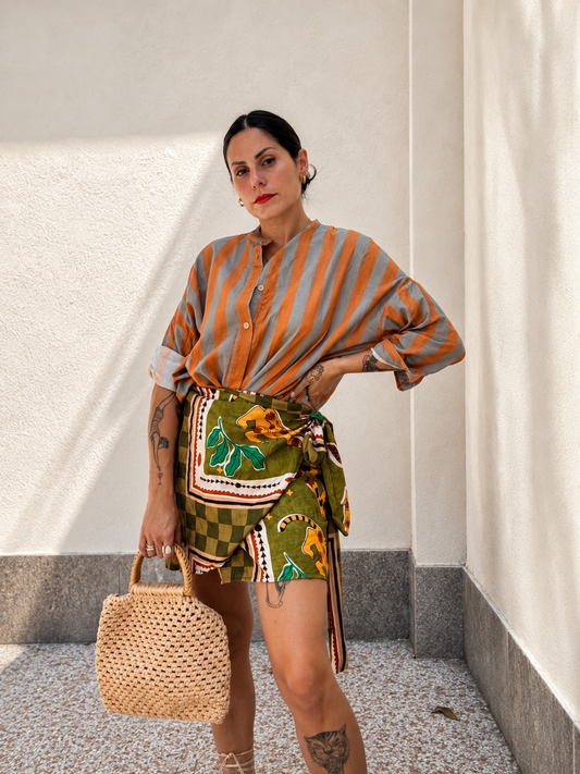 Camicia righe Verde&senape