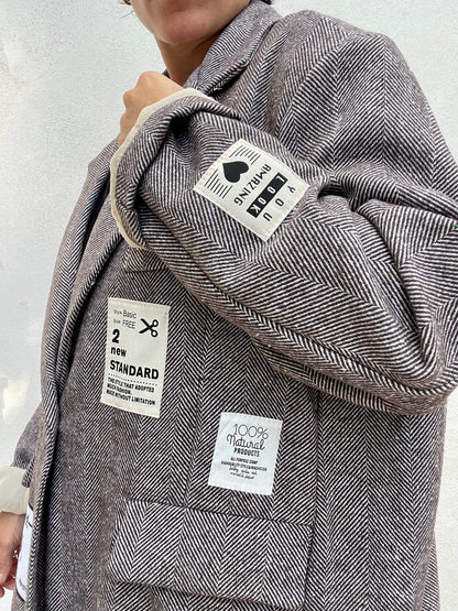 Giacca spigata Over Patch