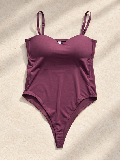 Body con coppe Bordeaux