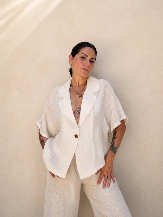 Blazer Lino Crema