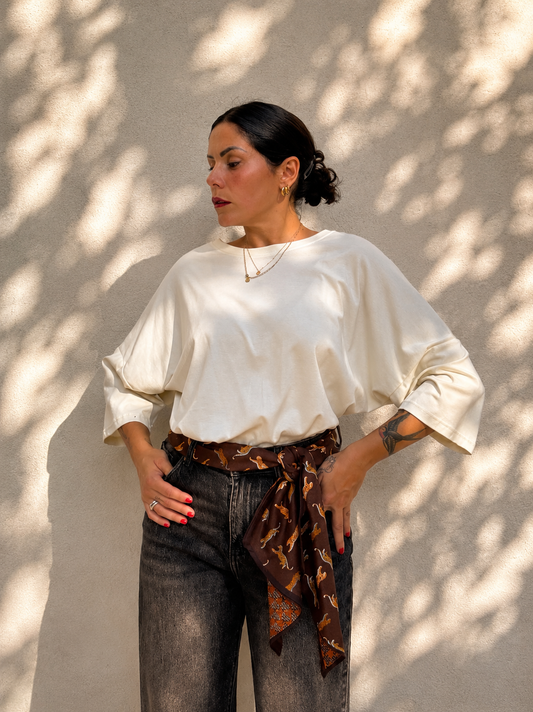 T-shirt oversize Crema