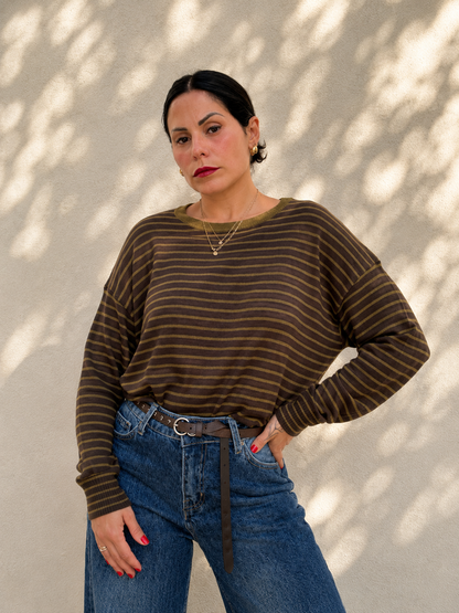 Girocollo Olive Stripe
