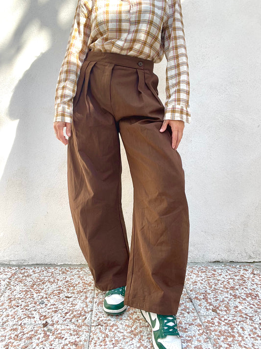 Pantalone Boy-friend marrone