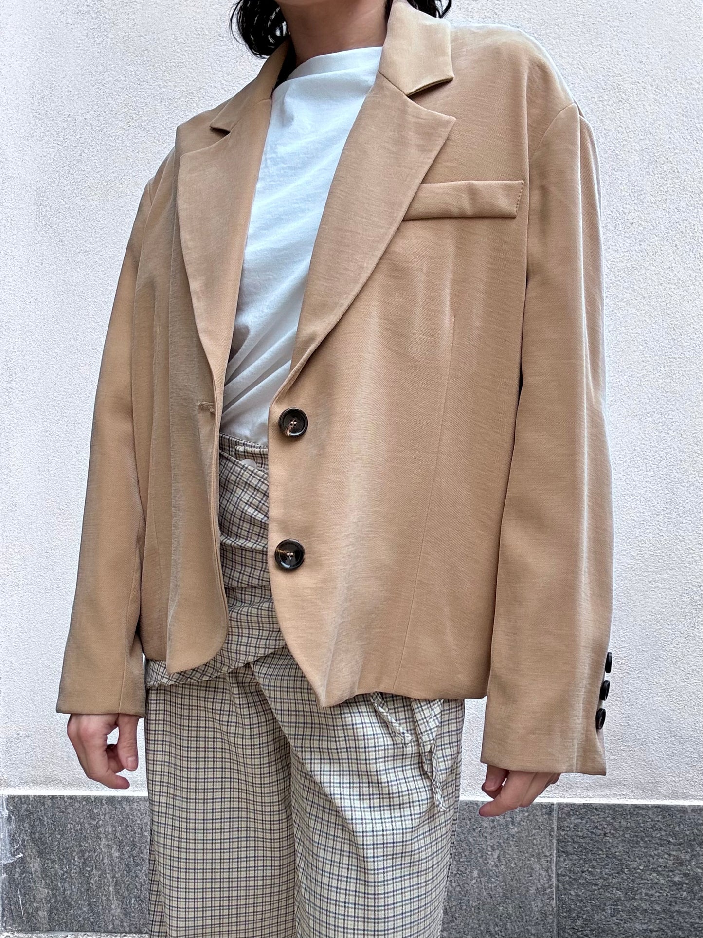 Blazer foderato effetto Pesca