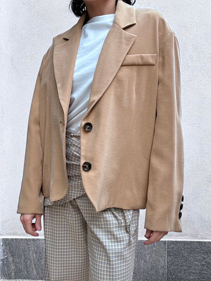 Blazer foderato effetto Pesca