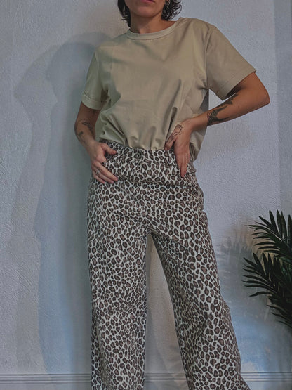 Pantalone guacho in denim Maculato