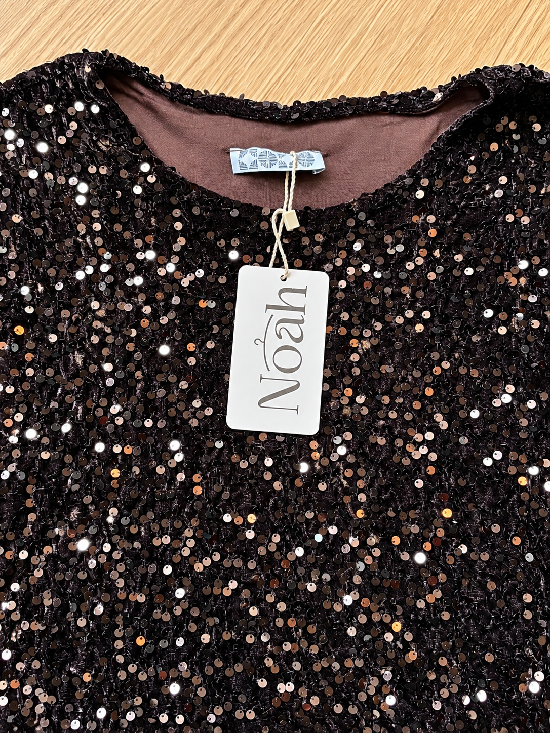 T-shirt paillettes cioccolato