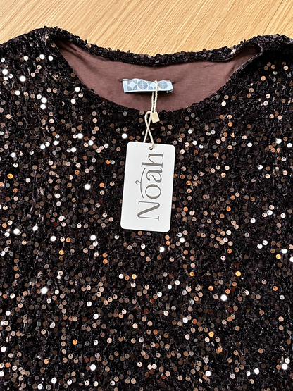 T-shirt paillettes cioccolato