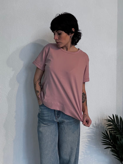 T-shirt oversize Rosa 100% cotone