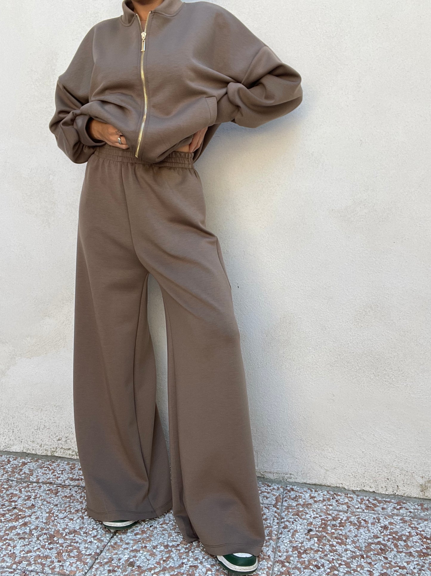 Felpa Grazia zip Fango